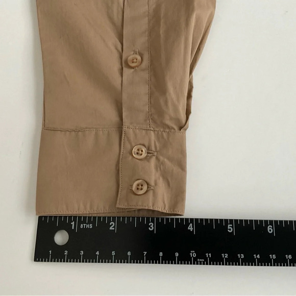 Lascana Shirt Sz 4 Mocha Brown Cotton Office Siren Corpcore Quiet Luxury Classic - Picture 8 of 12